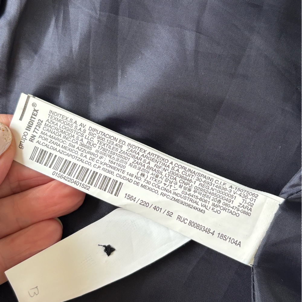Zara Men's Navy Blazer Size 42R - Picture 8 of 8